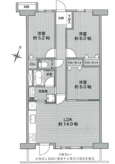 新規内装リノベーション物件です(間取)