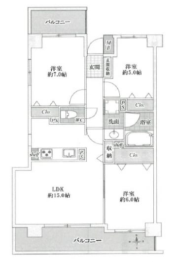 新規内装リノベーション物件です(間取)